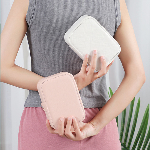 Double-layer PU leather hair clip earring jewelry box custom anti-oxidation headwear ring gift storage packaging jewelry box
