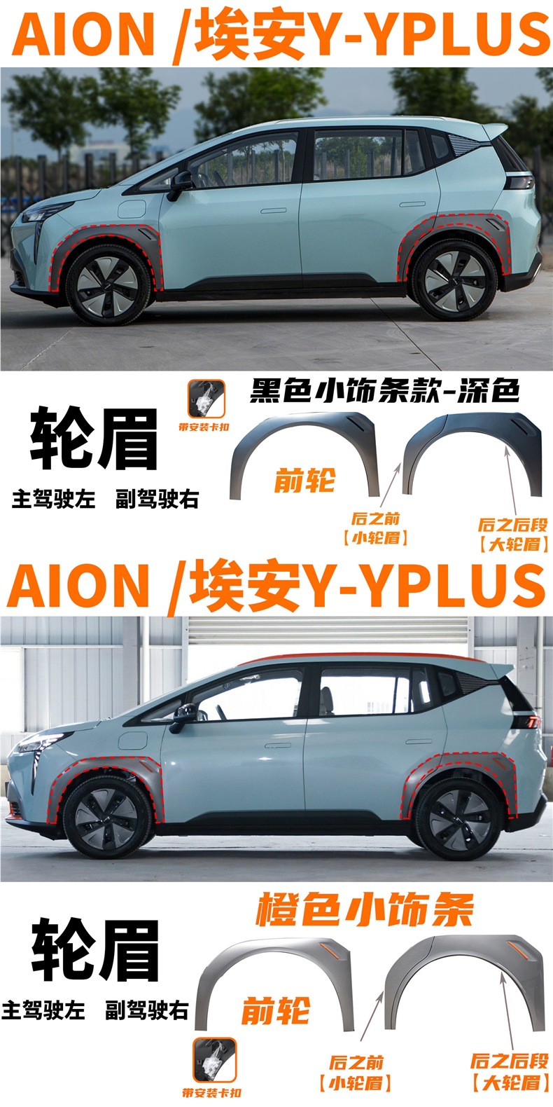 Suitable for Gac Trumpchi Aian Y Wheel Eyebrow Aion Aian Yplus Front and Rear Door Fender Wheel Eyebrow Anti-Scratch Strip