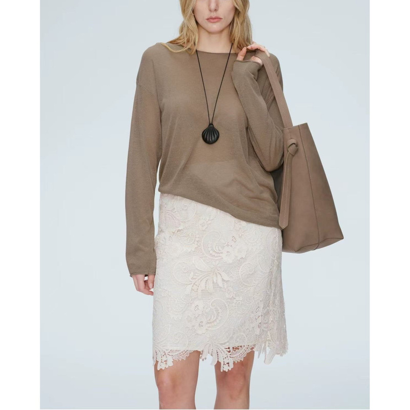 Lightweight Linen Blend Yarn, Dry, Breathable, Comfortable, Sun-Protective, Striped, Loose 2025 Autumn New Cover-Up Knit Sweater