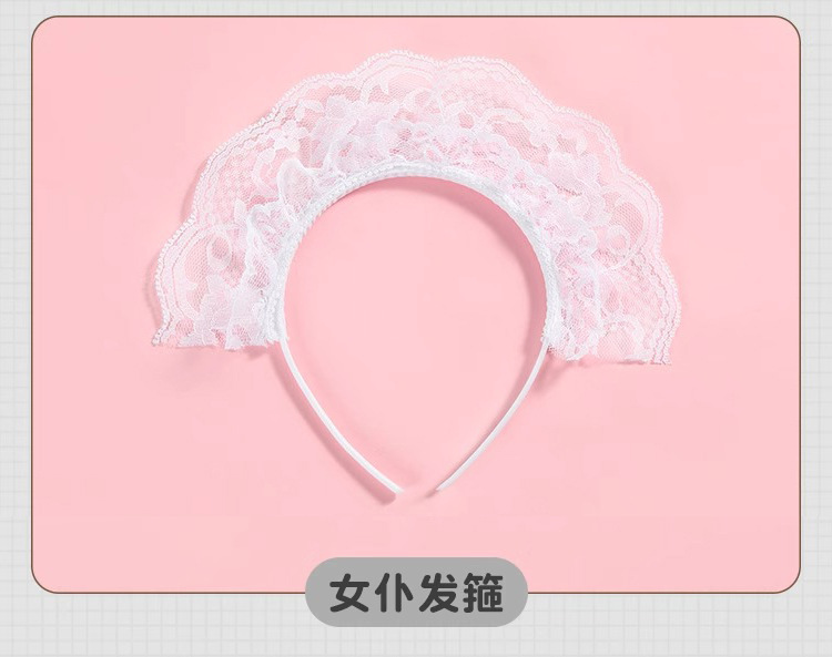 Maid Role-Play Costume Set with Headpiece, Choker, Garters and Thong — detail image 20