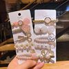 Hairgrip, set, scissors from pearl, metal hairpins, crab pin, South Korea, 6 pieces, internet celebrity