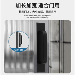 左鋼 免打孔鋁合金拉手明裝陽台櫥櫃廚房推拉門把手免開槽門把手