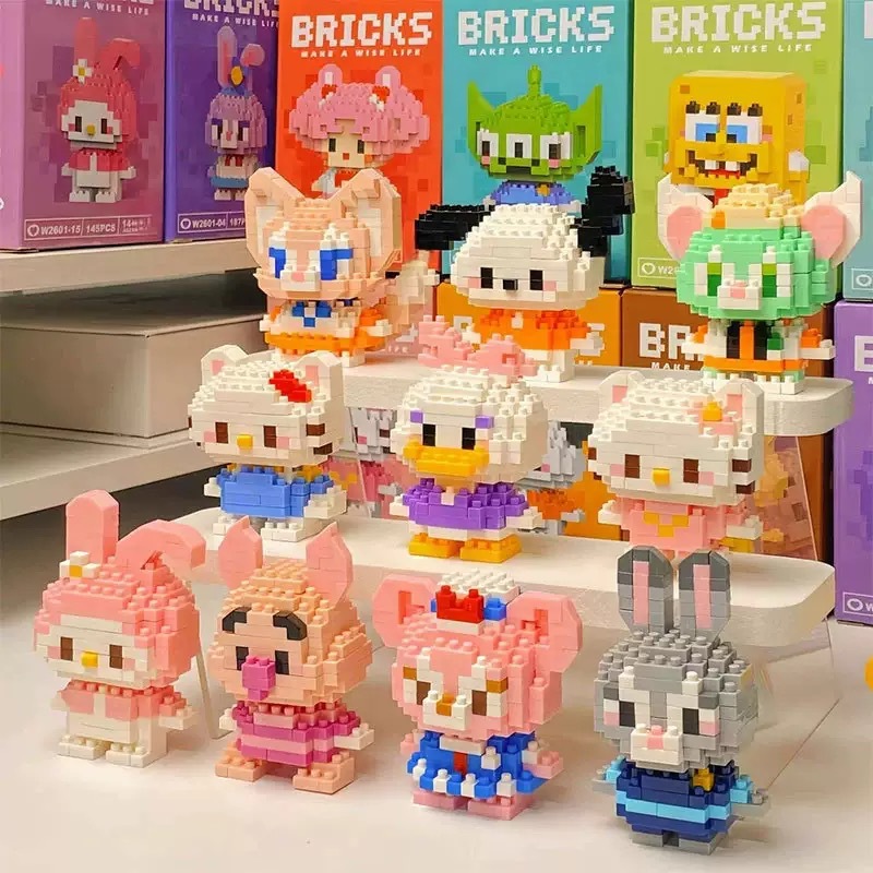 互換性のあるブロック、小さな粒子の漫画ブロック、小さな人形、男の子と女の子向けの教育的組み立ておもちゃ、子供向けおもちゃ、屋台販売