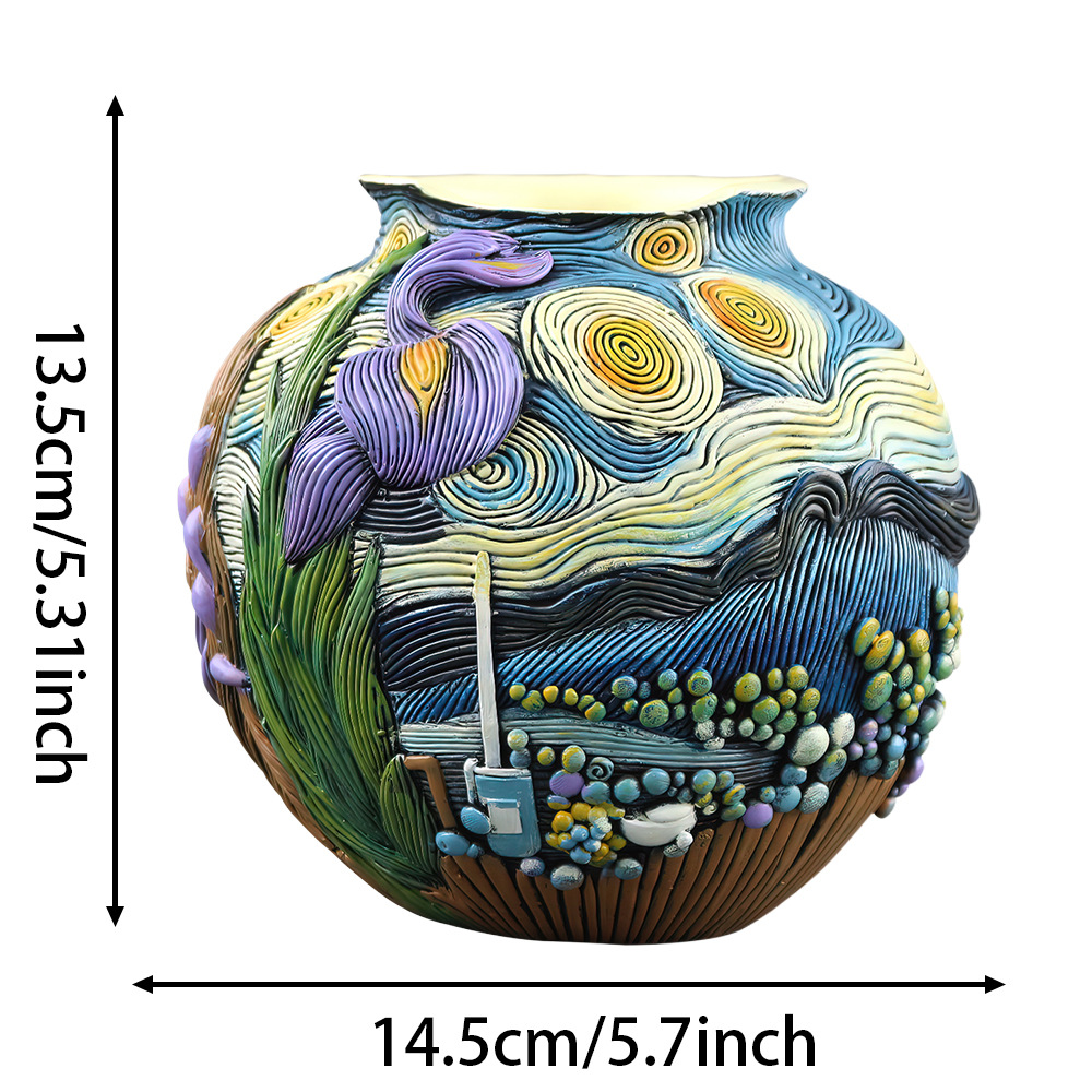  Explosions Van Gogh Art Inspiration Starry Night Flower Pot Home Living Room Desktop Entrance Flower Arrange Handmade Decorations