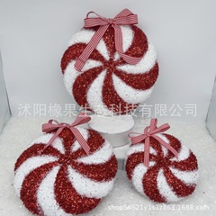 クリスマスキャンディー系泡赤白丸キャンディー、祭り装飾用品