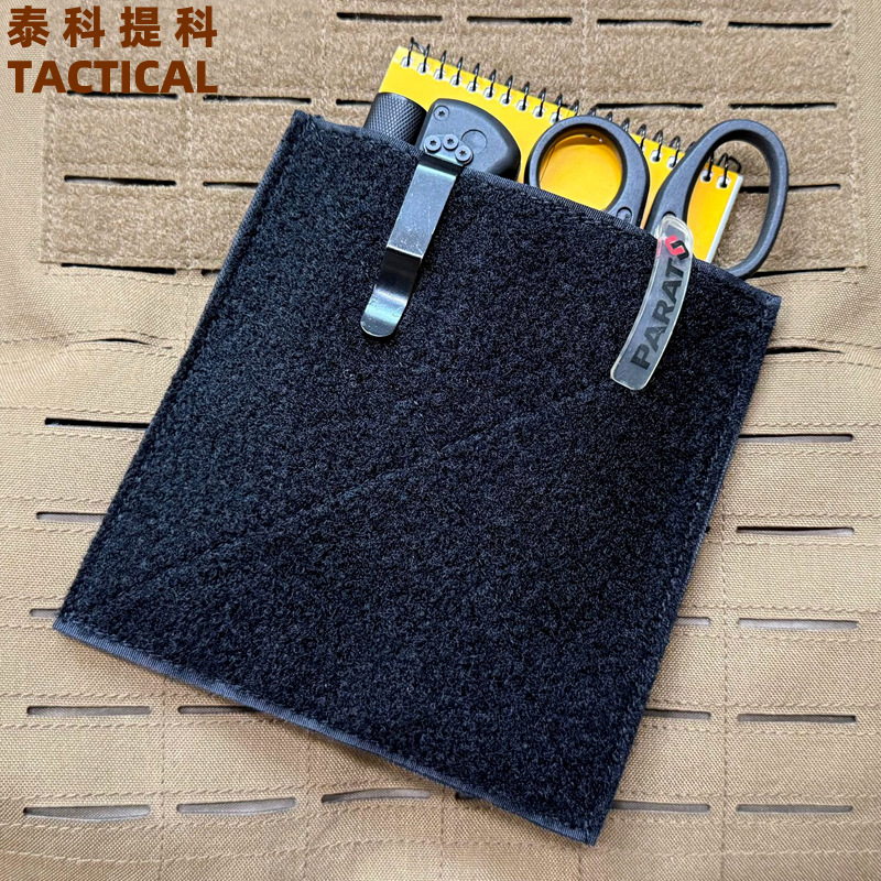 Tactical Notepad Storage Bag Outdoor Edc Divided Mesh Bag Magic Hook Back Panel Tactical Backpack Built-In Organizer Bag