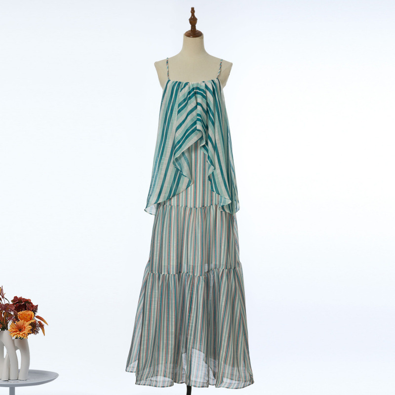 Real Shot of the New Holiday-Ready Bohemian Style Spaghetti Strap Dress, Now Available in 4 Colors