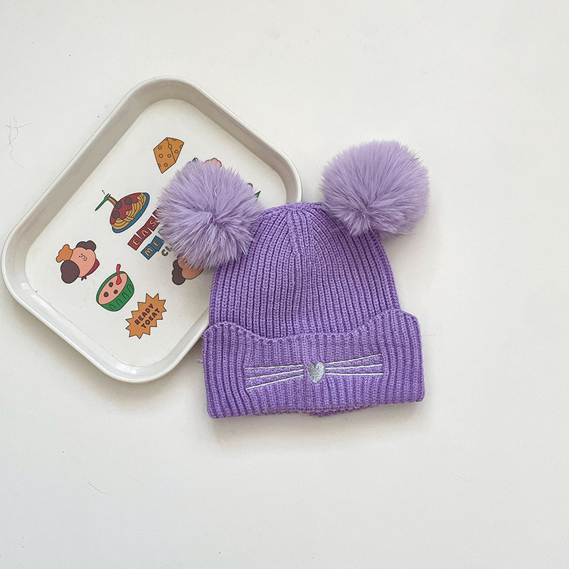 더블 볼 고양이 보라색