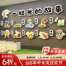幼儿园环创主题墙成品文化墙面装饰食堂饭桌托管班一粒米的故事贴