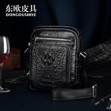 东欧热销鳄鱼骨皮日子男包真皮大容量商务男士单肩包时尚斜跨包
