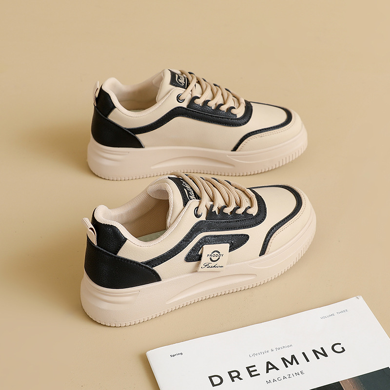 2026 primavera y verano zapatos de mujer nuevos zapatos blancos transpirables de mujer coreana versátil zapatos deportivos de suela gruesa zapatos de skate casuales zapatos de moda image 5