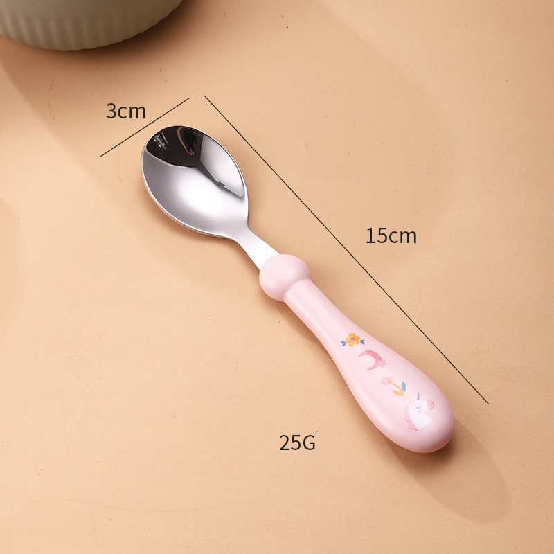 둥근 손잡이 스푼 핑크