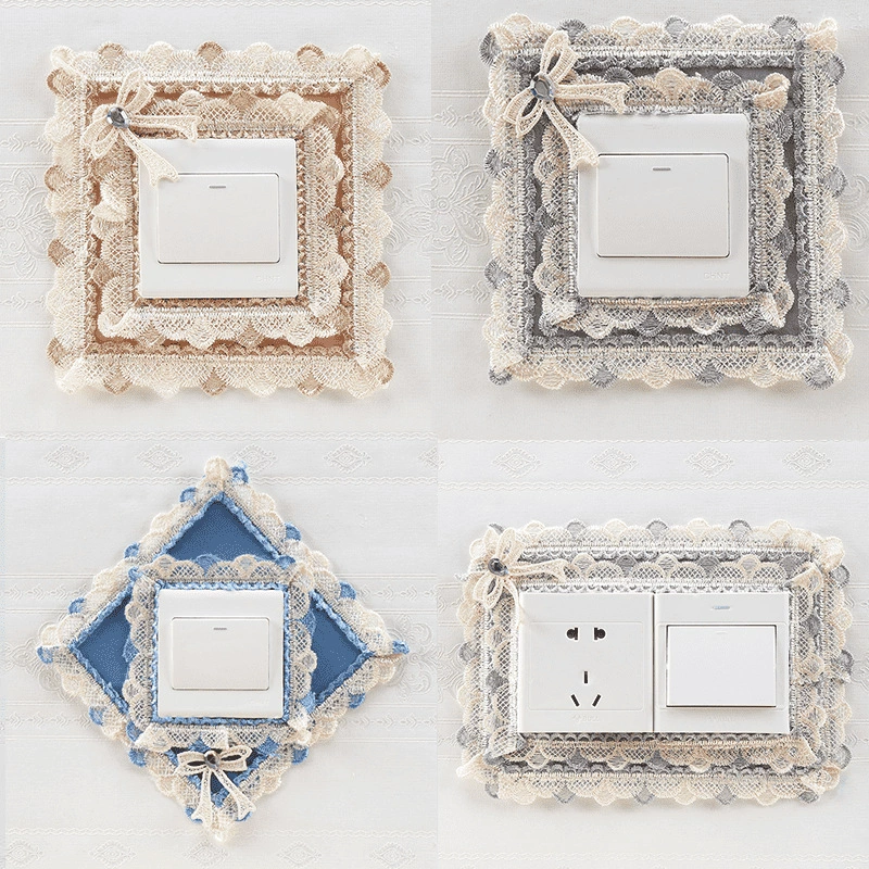 Защитная крышка переключателя, наклейка на переключатель, кайма, наклейка для украшения стены, наклейка на стену, наклейка на переключатель, розетка, защитная крышка, ткань, кружево