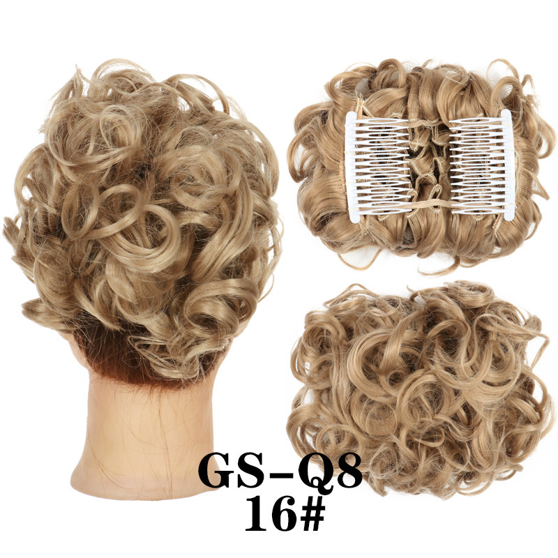 Transfronterizos europeos y estadounidenses rizos brotes de cabello al por mayor mujeres rizos ondas chinas retro flores brotes de caballo cabello de pino peluca