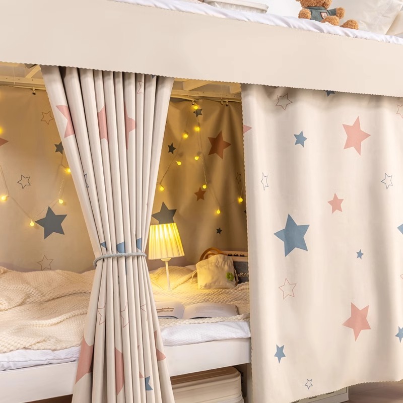Cortina de cama de riel deslizante especial para literas inferiores en el dormitorio de estudiantes