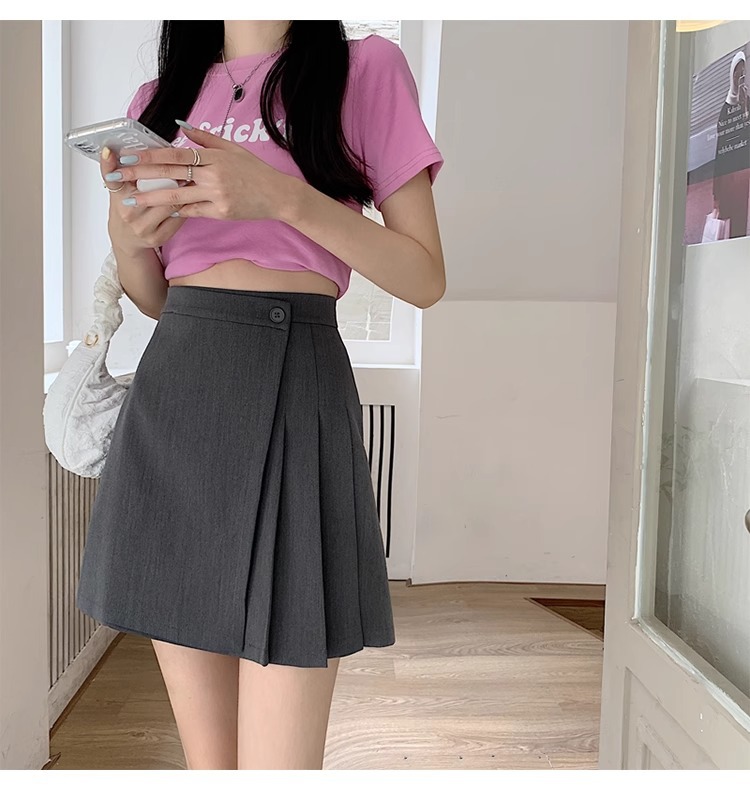 Chân váy bút chì nữ cạp cao dáng bất đối xứng ôm hông tôn dáng — đen chi tiết 2