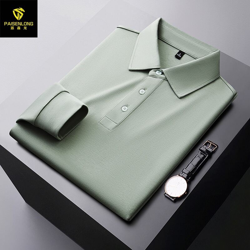 Autumn and Winter New Products, Collagen Shirt Collar Men's Polo Shirt, Light Business Versatile Polo Shirt, High-End Custom-Made for Men