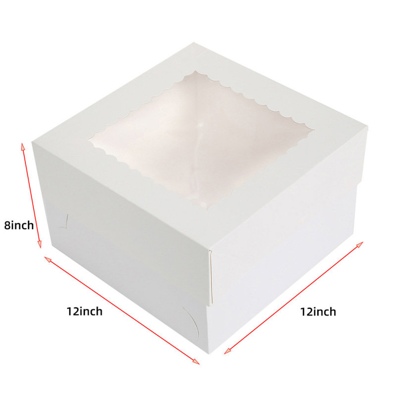 現品白カード天地蓋紙箱開窓透明ケーキ箱パン洋菓子焙煎包装箱cake box|undefined