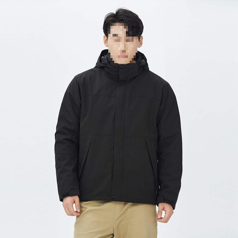 Pareja de protección de tres en uno para hombres otoño y invierno nuevos productos de moda encapuchados en línea rojo con el mismo traje de asalto masculino