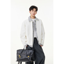 秋装新款韩版潮流春秋时尚夹克撞色领休闲青少年潮牌男士大码外套