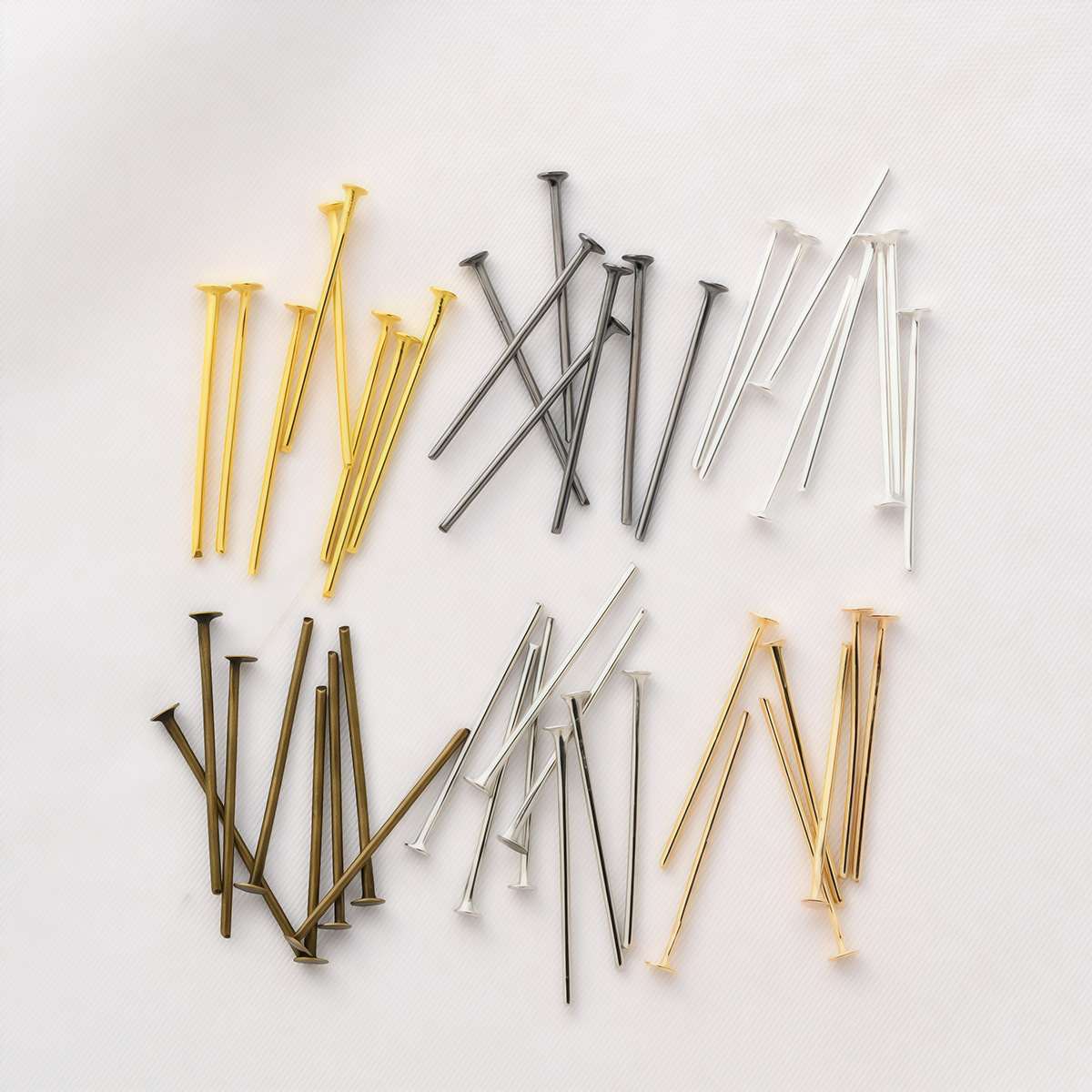 T-shaped needle flat needle electroplating 16k color retention T-shaped needle DIY handmade beaded connection needle jewelry accessories material wholesale