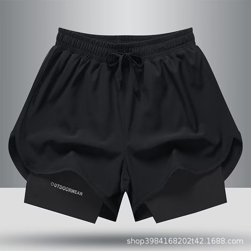 American-Style Fitness Sports Shorts for Men, Running Shorts with Inner Lining, Two-In-One Training Anti-Exposure Three-Point Basketball Casual Shorts American-Style Fitness Sports Shorts for Men, Running Shorts with Inner Lining, Two-In-One Training Anti-Exposure Three-Point Basketball Casual Shorts