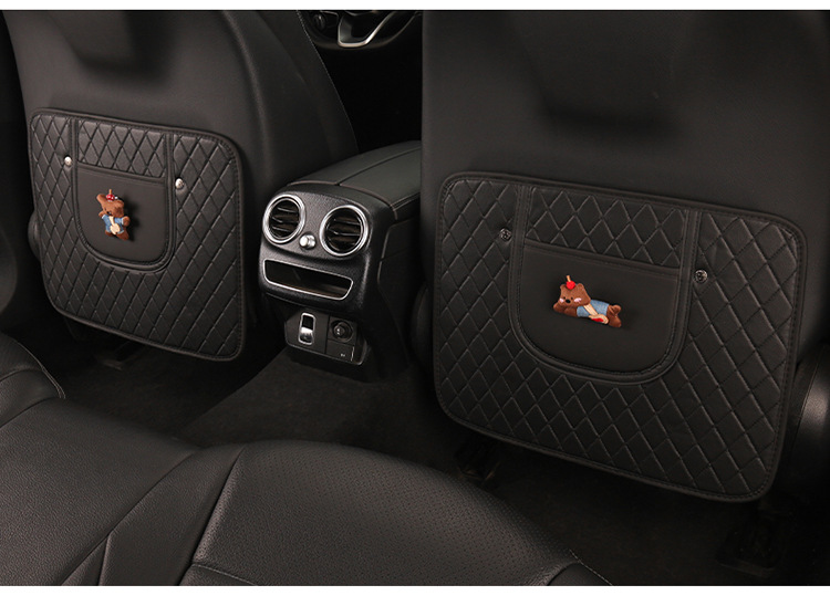 Women's Cute Cartoon Car Seat Back Anti-Kick Pad Car Seat Back Anti-Stain Pad Rear Children's Anti-Scratch Pad