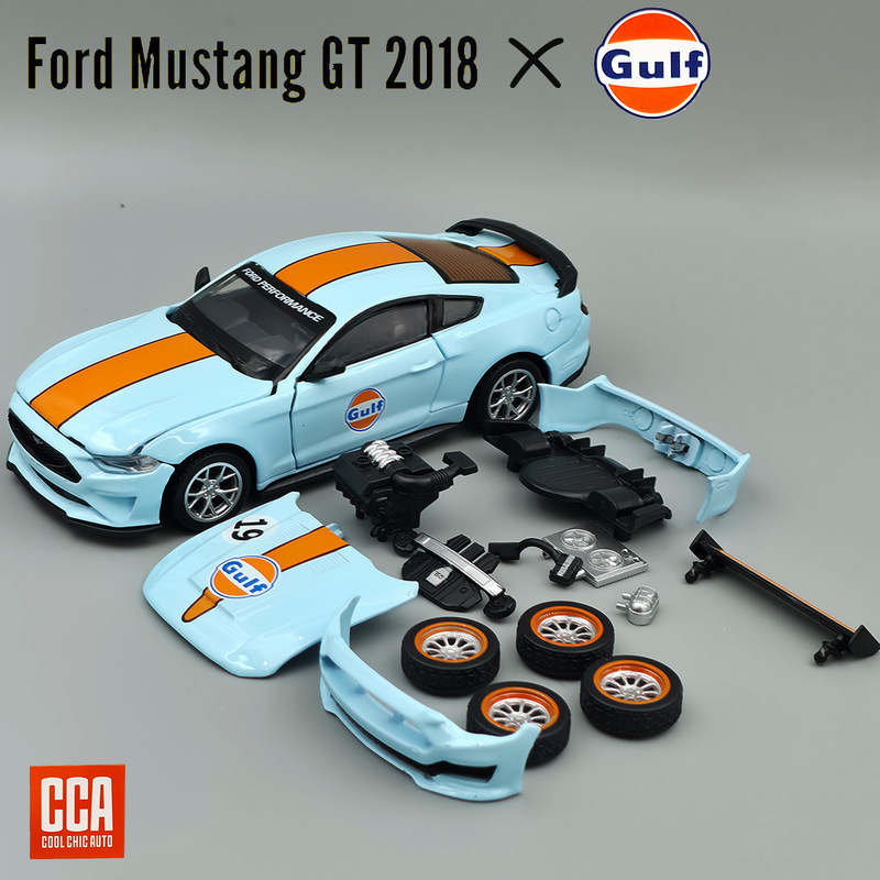Cca Cai Po 1/42 Alloy Ford Mustang Gt Car Model Assembly Detachable Racing Car Modification Gulf Collaboration