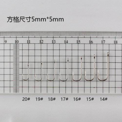 Long handle fishhook bulk tube with eyelets and barbs long straight handle sea fishing hook bass blackfish pomfret fishing hook