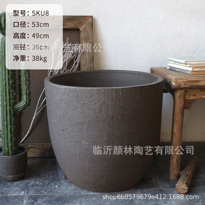 vasijas de cerámica nórdicas simples vasijas de cerámica gruesa vasijas de arena púrpura de alta calidad vasijas de decoración de la sala de estar vasijas de cerámica verdes modernas