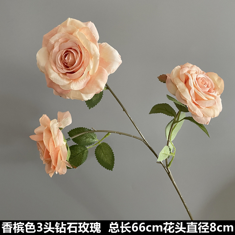 シャンパン色の結婚式の花の花の花の材料の結婚祝いの装飾の花の講堂の装飾の花のプラスチックの花の道は花の造花を導いています。|undefined