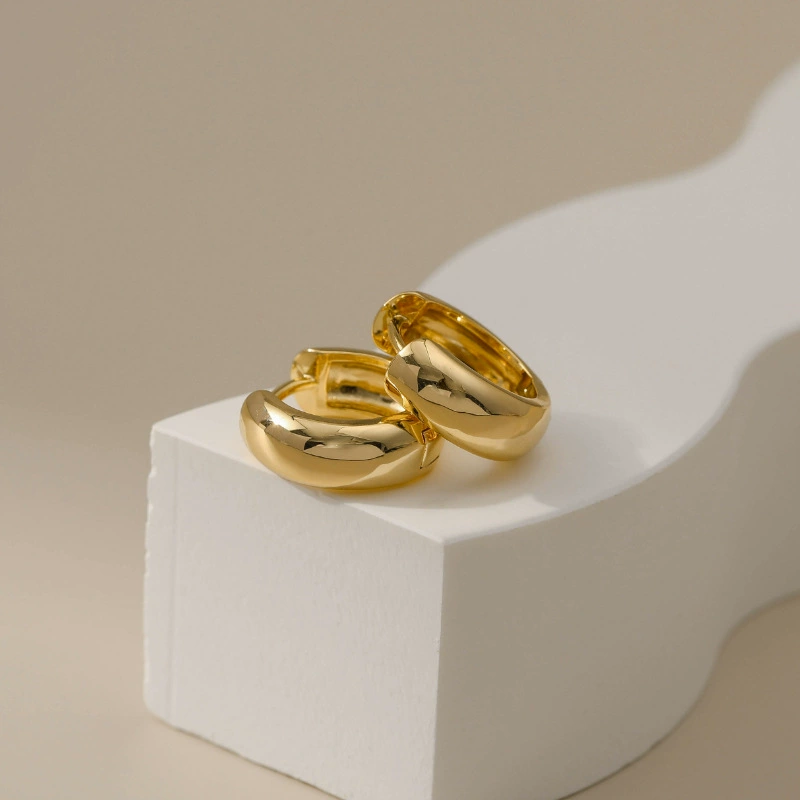 Серьги, медное кольцо, европейский стиль, пожелание, золото пробы 750