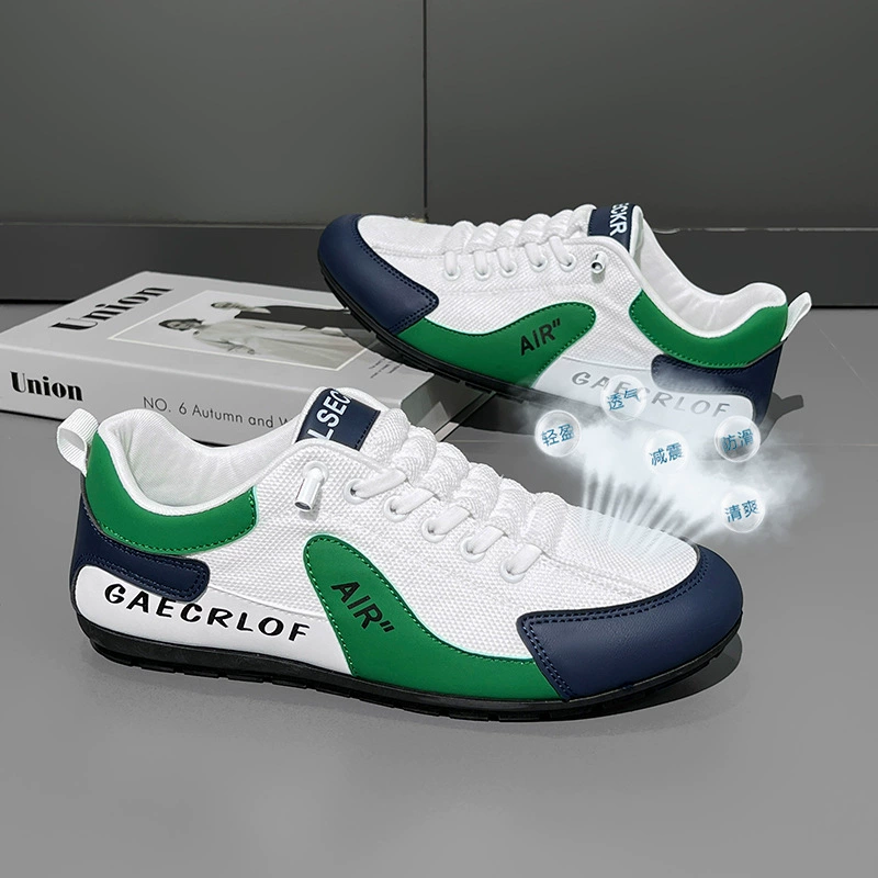 2024 Летние новые бобовые ботинки мужские дышащие корейские дикие тренды