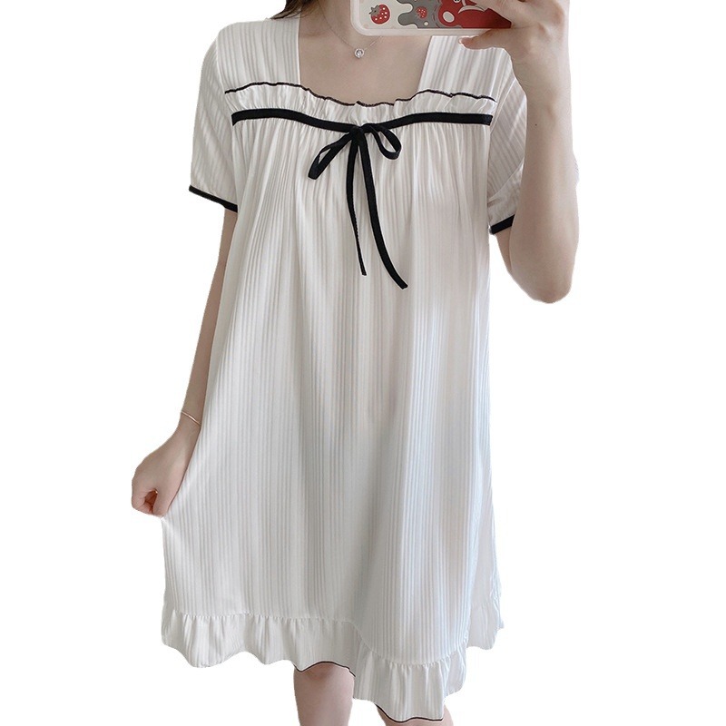 Pijama de verano mujer pequeña dulce linda dama dormitorio de verano estudiantes vestidos casuales ropa para el hogar embarazada