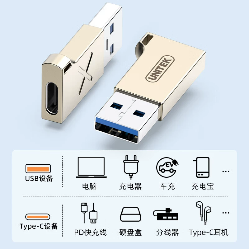 Высокоскоростной USB 3.0 к адаптеру Type-C OTG USB-C мужской к женскому адаптеру к автомобильному зарядному устройству