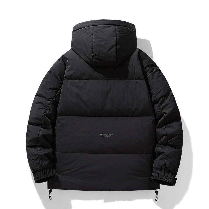 Пуховик для путешествий с капюшоном, утеплённый, M–4XL, off white/чёрный/зелёный