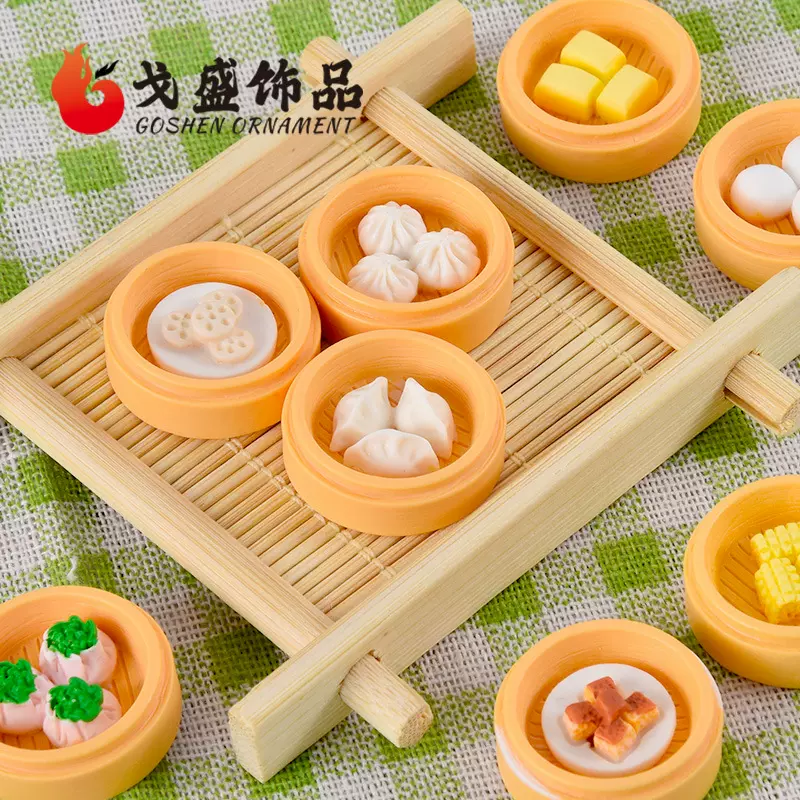 仿真小笼包微缩食玩批发 树脂奶油胶配件diy饰品手工材料包配件