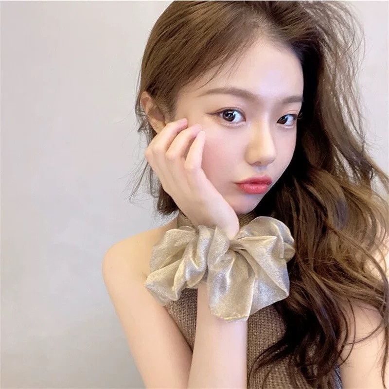 気質真珠光沢のあるヘアリングメッシュ高品質ヘッドバンドインターネット有名なヘア花糸ヘアリングゴムバンドヘアスタイル新しいスタイル|undefined