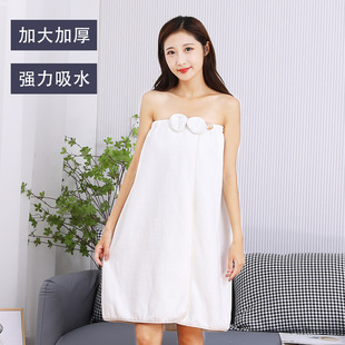 Thickened Extra Large Coral Fleece Tube Bath Towel Household Bath Soft Absorbent Wearing Wrap Bath Dress for Women