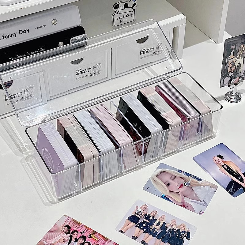 Acrylic Small Card Storage Box Pony Polly Card Card Peripheral Self-printing Card Case Box Flip-type