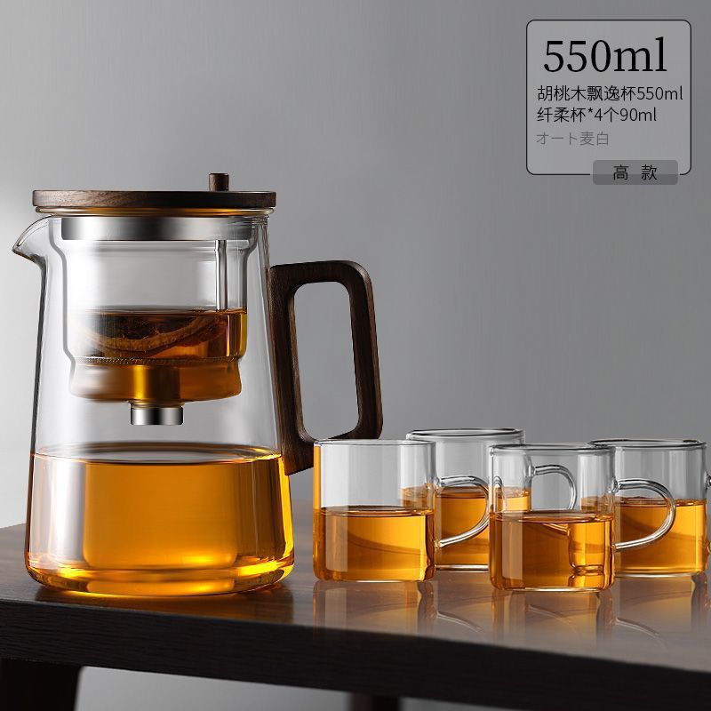 tetera de alta sensación china de alto silicio de vidrio de silicio separador de té de agua de una sola taza de evaporación de silicio taza de separación