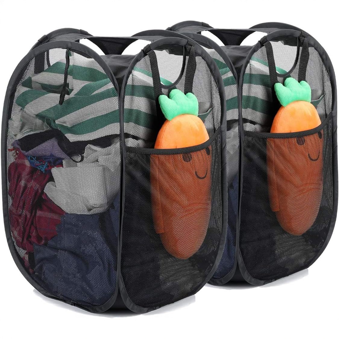 Foldable Mesh Dirty Clothes Basket Laundry Basket Home Bathroom Dirty Clothes Storage Basket Mesh Portable Creative Dirty Clothes Basket