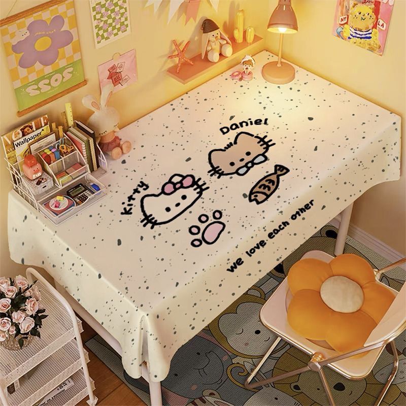 Hellokitty Tablecloth Ins Style Cartoon Cute Girly Table Mat High Aesthetic Room Makeup Table Decoration Cloth Hellokitty Tablecloth Ins Style Cartoon Cute Girly Table Mat High Aesthetic Room Makeup Table Decoration Cloth