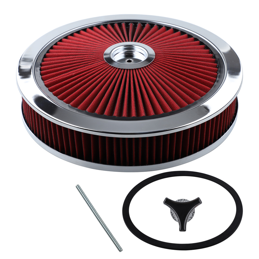14x3inch Round Washable High-Flow Air Intake Filter Suitable for Chevrolet Gmc Ford Air Filters