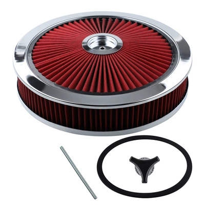14x3inch Round Washable High-Flow Sorma kollektoru (Giriş) - red