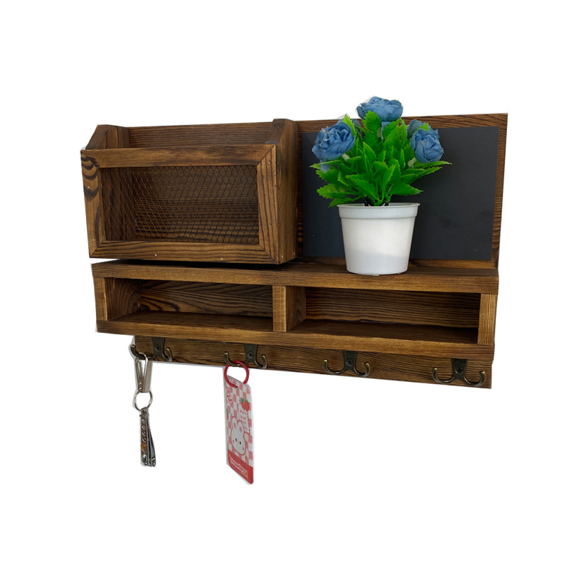 Amazon sala de estar colgante de madera pared colgante de pared estante de almacenamiento colgante de llaves de puerta de entrada marco de madera