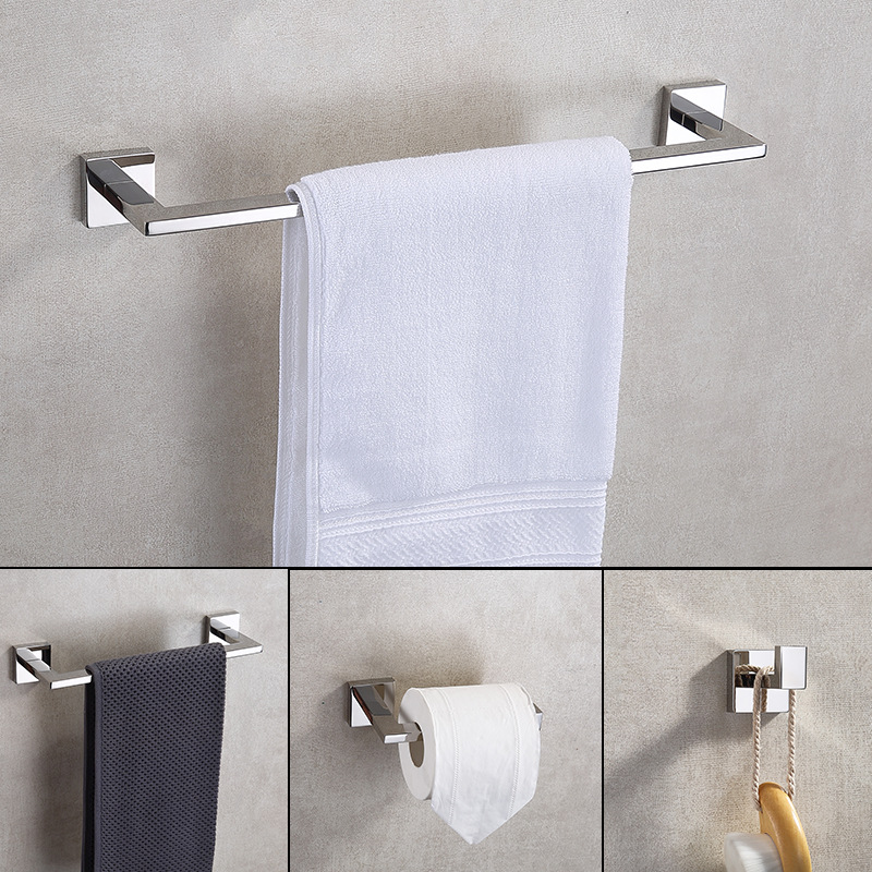 亮光304不锈钢毛巾架浴室卫生间毛巾杆纸巾架厕所壁挂毛巾环挂件