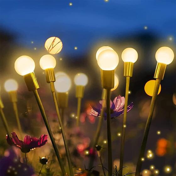 Cross border solar lawn light garden light LED wind powered Firefly floor insert light garden decoration holiday light swing