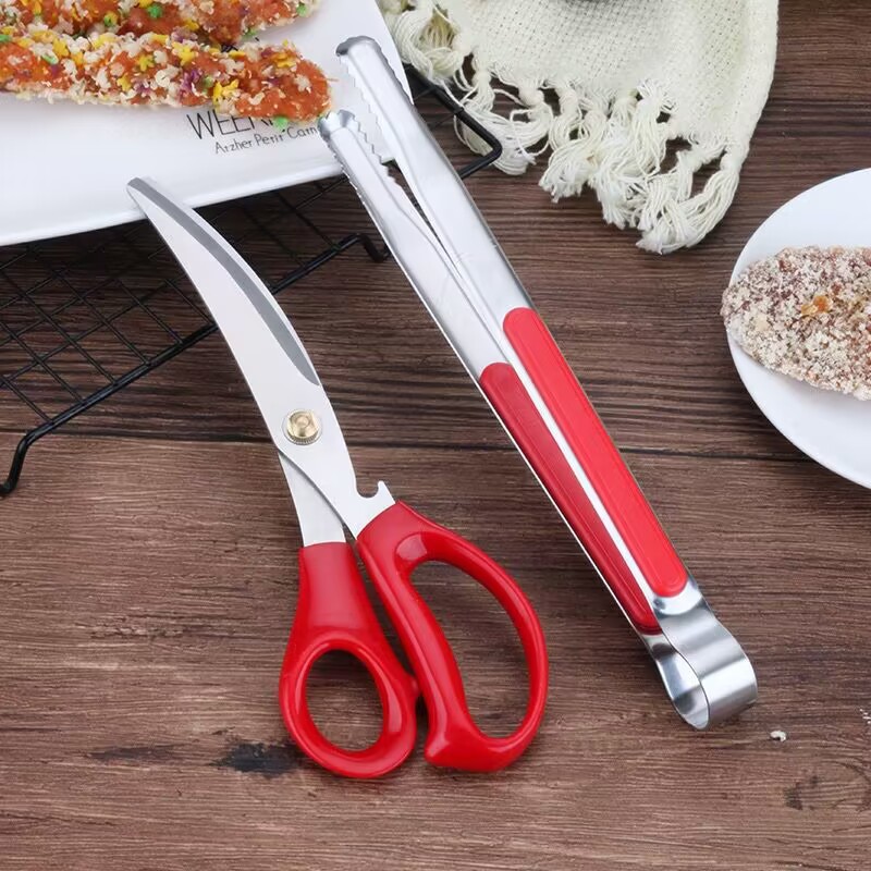 Pinzas de barbacoa coreanas de acero inoxidable engrosado, pinzas para pan y alimentos, pinzas de cocina coreanas extendidas para carne a la parrilla y buffet.