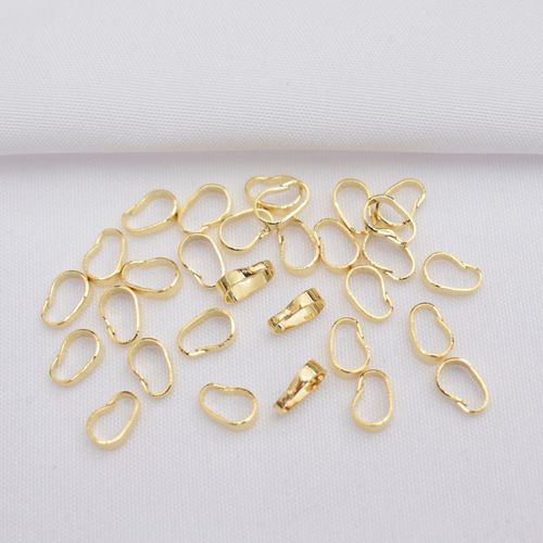 Color-preserving 18k gold-covered melon seed buckle copper glossy pendant clip buckle jewelry buckle accessories diy handmade necklace pendant buckle